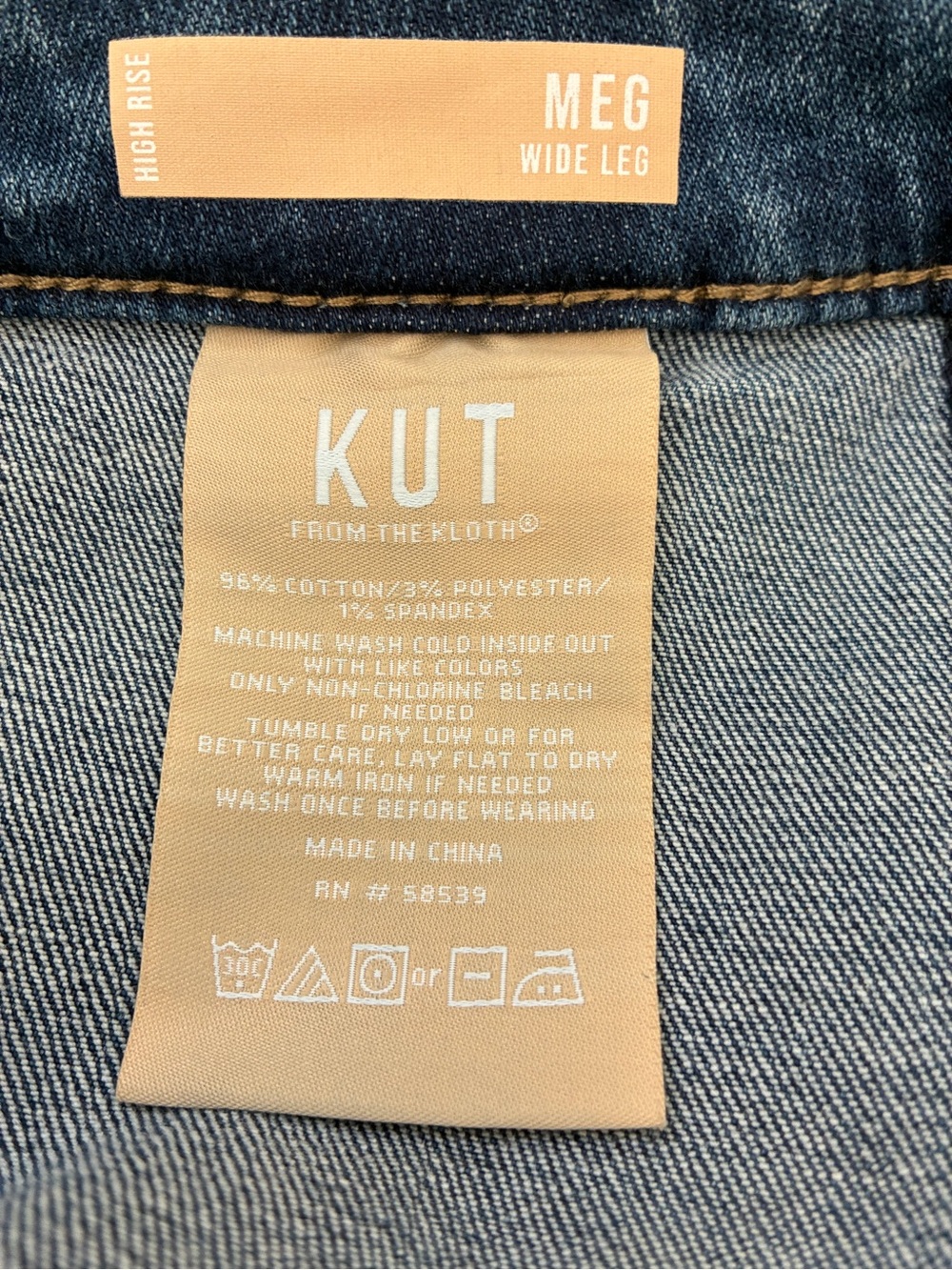Kut From The Kloth Meg High Rise Denim Jeans Size 0 - Picture 4 of 6